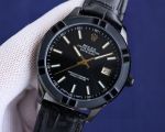 Rolex Datejust 9015 Movement 40mm 316L Steel 48H Black/White Face Calfskin Leather Band Watch